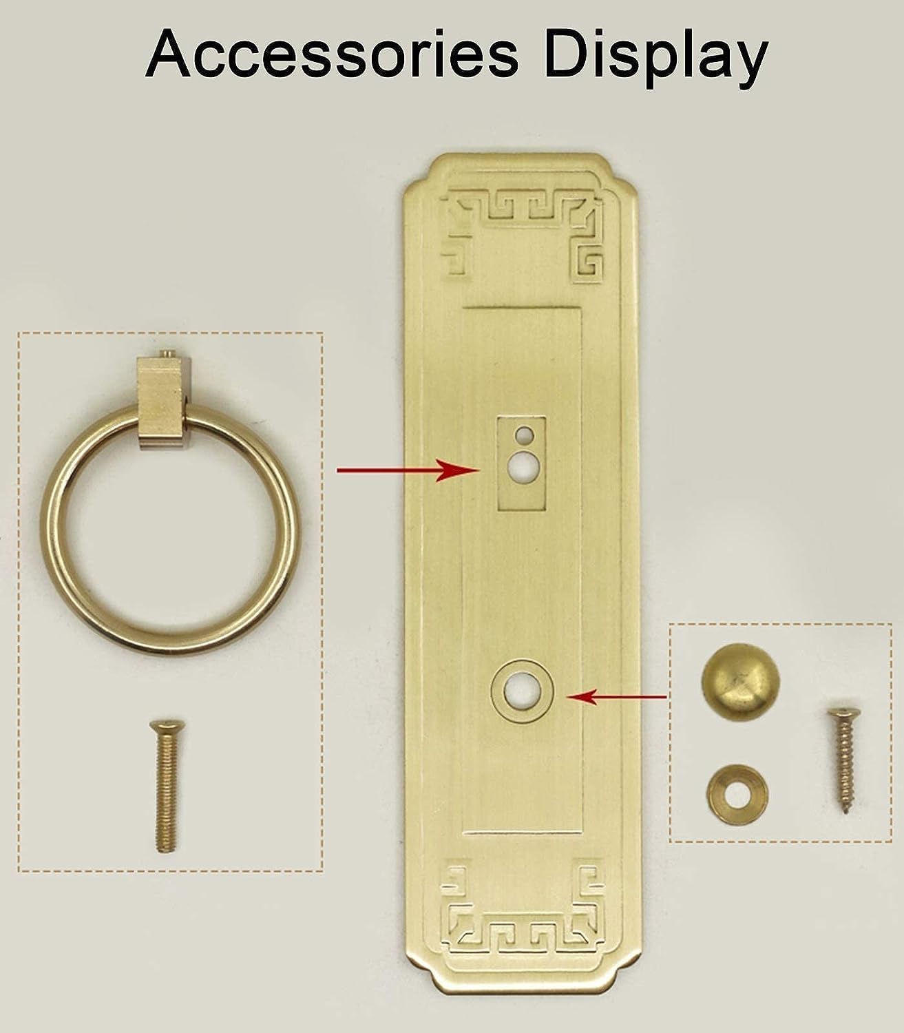 Door Knocker, Door Knocker Brass Door Knockers, Minimalistic Design Bronze Knocker Furniture Cupboard Pull Handle, Indoor Front Door Knocker, Easy to Install