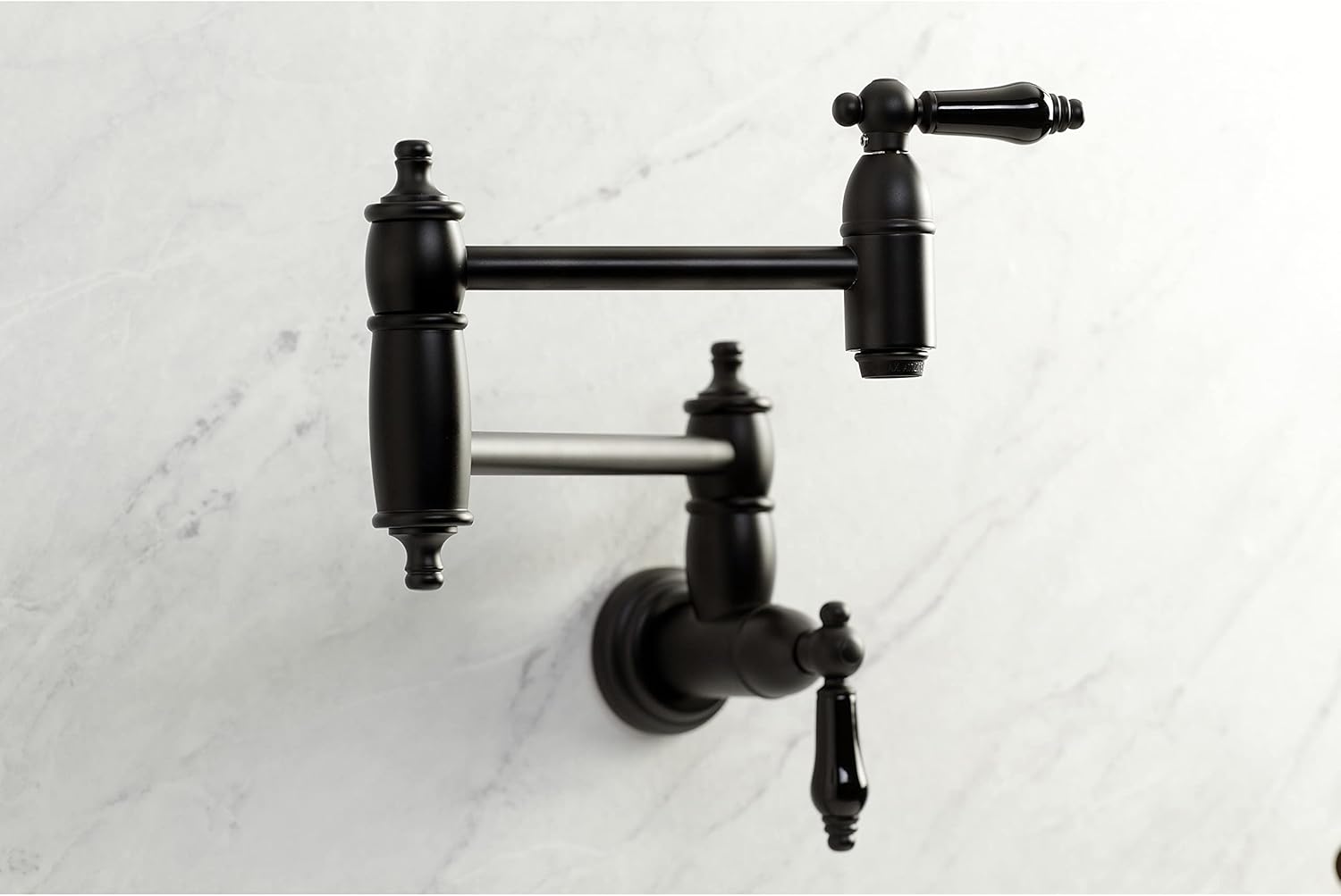 Kingston Brass KS3100PKL Duchess Wall Mount Pot Filler, Matte Black