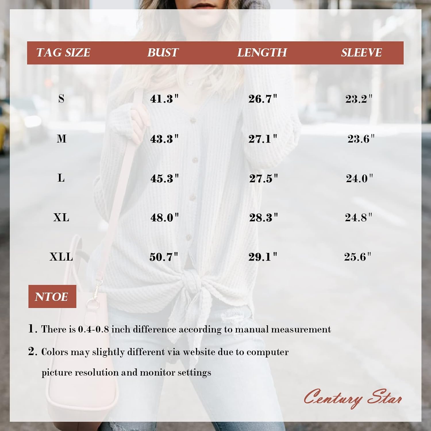 Century Star Womens Hoodies Fuzzy Hooded Sweatshirt Zipper Fleece Hoodie Pullover Sherpa Sweater Fluffy Coat - Image 6