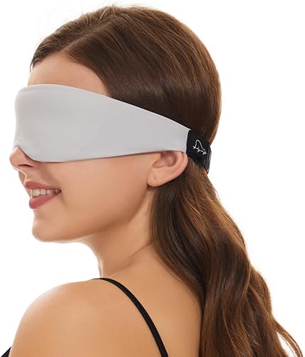 Miniatura 10 de ALASKA BEAR Máscara de dormir con diadema para dormir de lado, sombras de ojos suaves para hombres y mujeres, máscara 100% opaca extra afelpada,