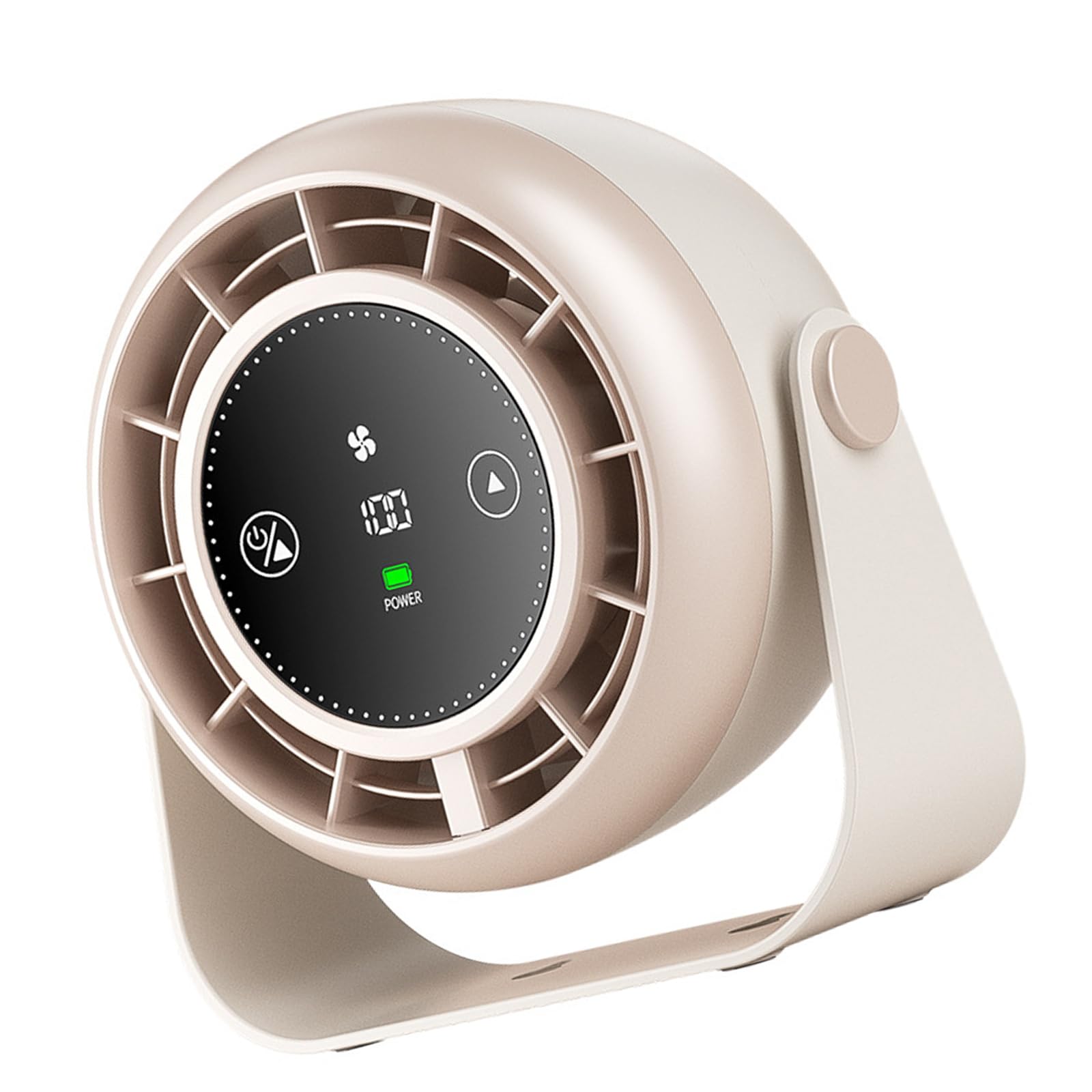 Uqezagpa White Quiet Desktop Cooling Fan 100 Speed Option Strong Wind Quiet Table Fan Portable Low Air Coolers Tool Enduring Digital Display Table
