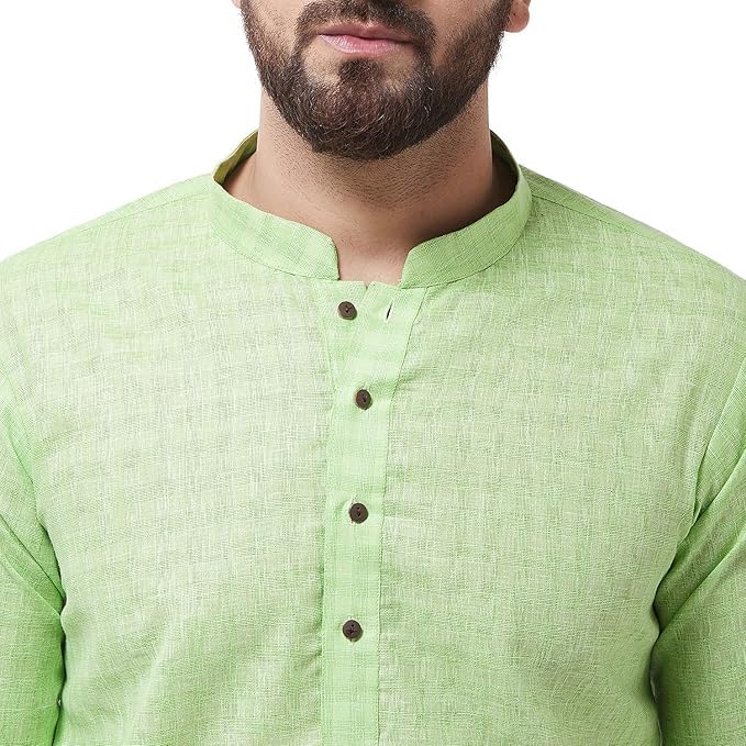 Men's 100% Cotton Kurta & Churidar Pyjama Set4