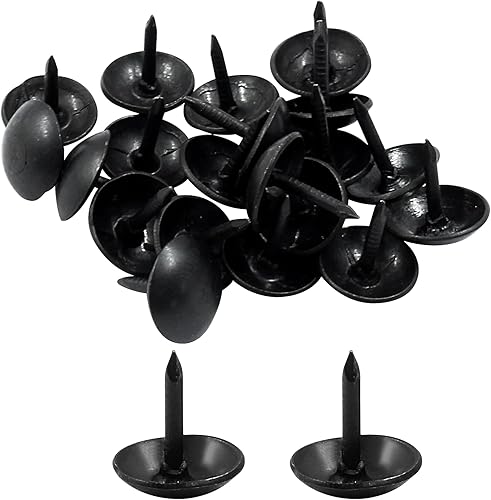 Hitefu 200 tachuelas de tapicería negras para muebles tapizados, tablero de corcho, sofá, proyectos de bricolaje o decoración del hogar, tachuelas