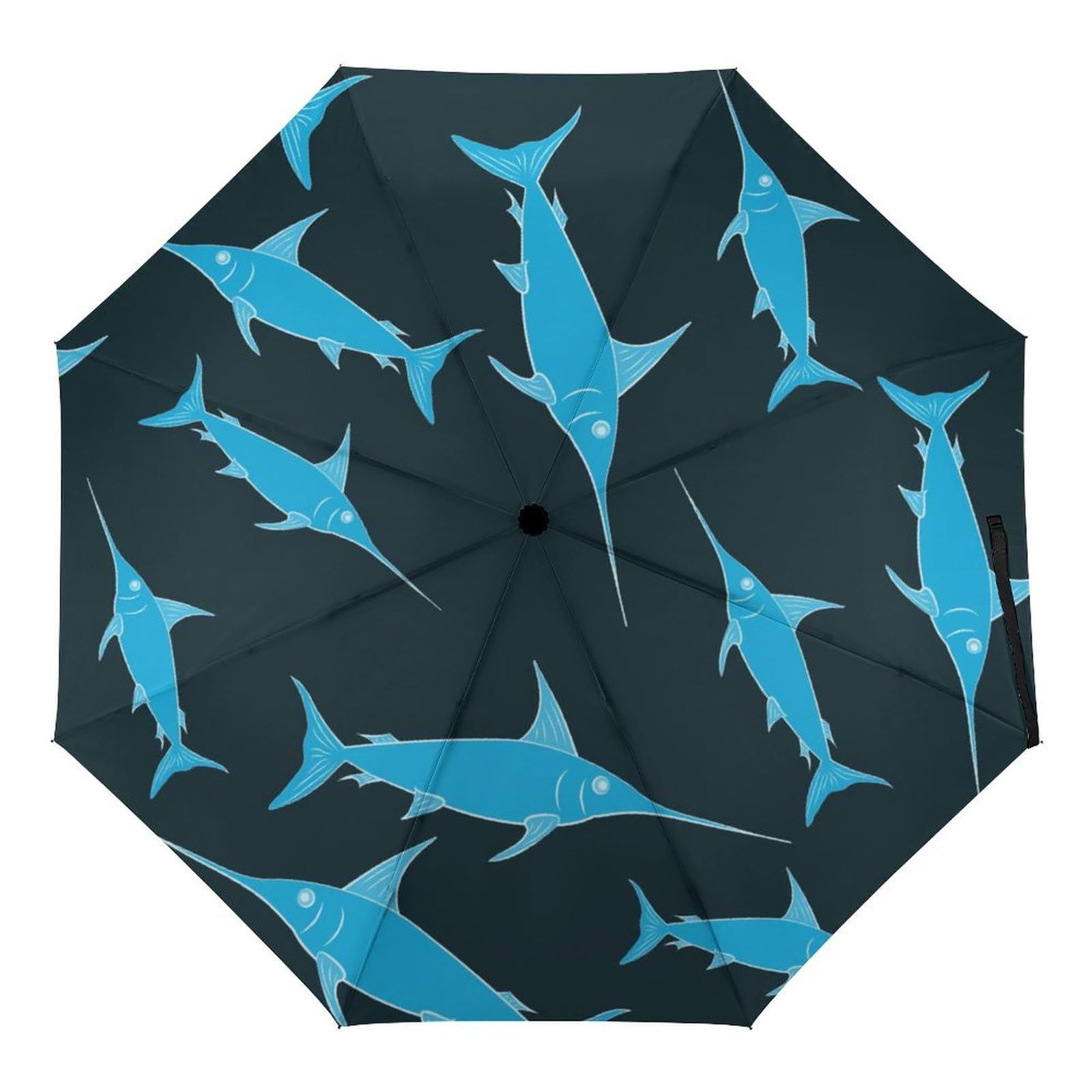Swordfish Travel Umbrella Automatic Manual Three-fold Umbrella with UV Protection for Rain Or Sun