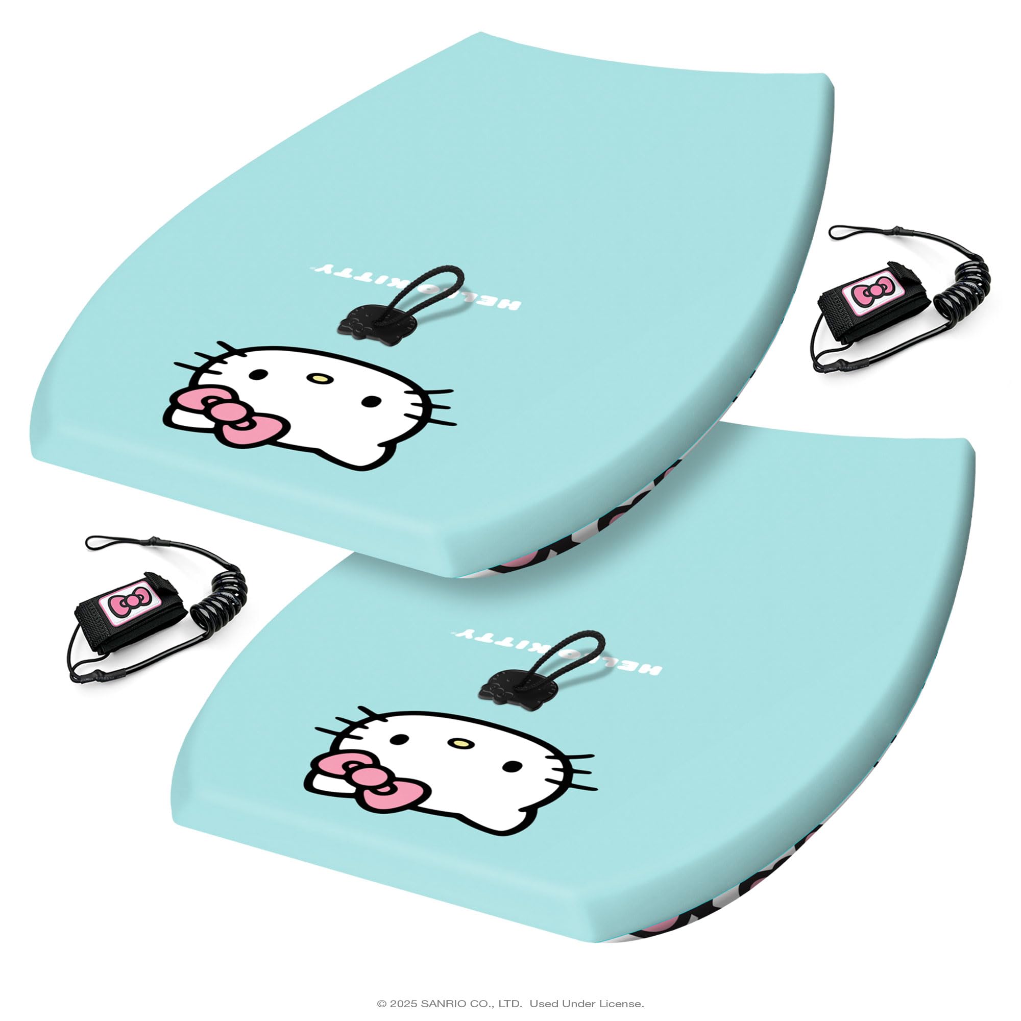 Wavestorm Hello Kitty Bodyboard, 91,4 cm, grafisches Oberdeck mit hochdichter glatter Unterseite, Schaumstoff-Konstruktion mit Zubehör, inklusive verbesserter Spiral-Leine, 2 Stück