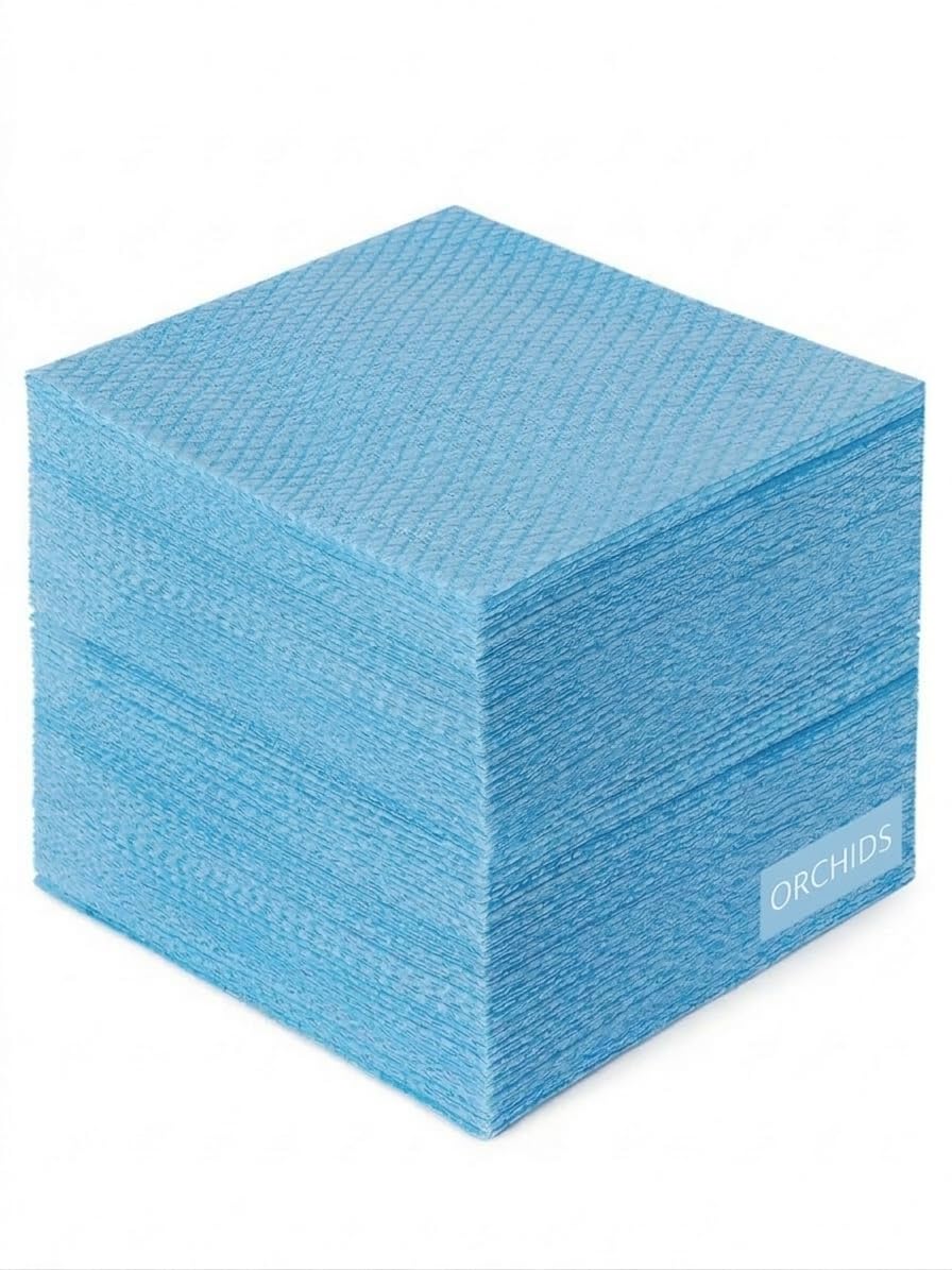Orchids Blue Disposable Cleaning Cloths Pack Of 50 – J Cloths Non Woven Wipes – Multi Purpose Kitchen & Bathroom Cloth 42 X 35Cm (Blue)