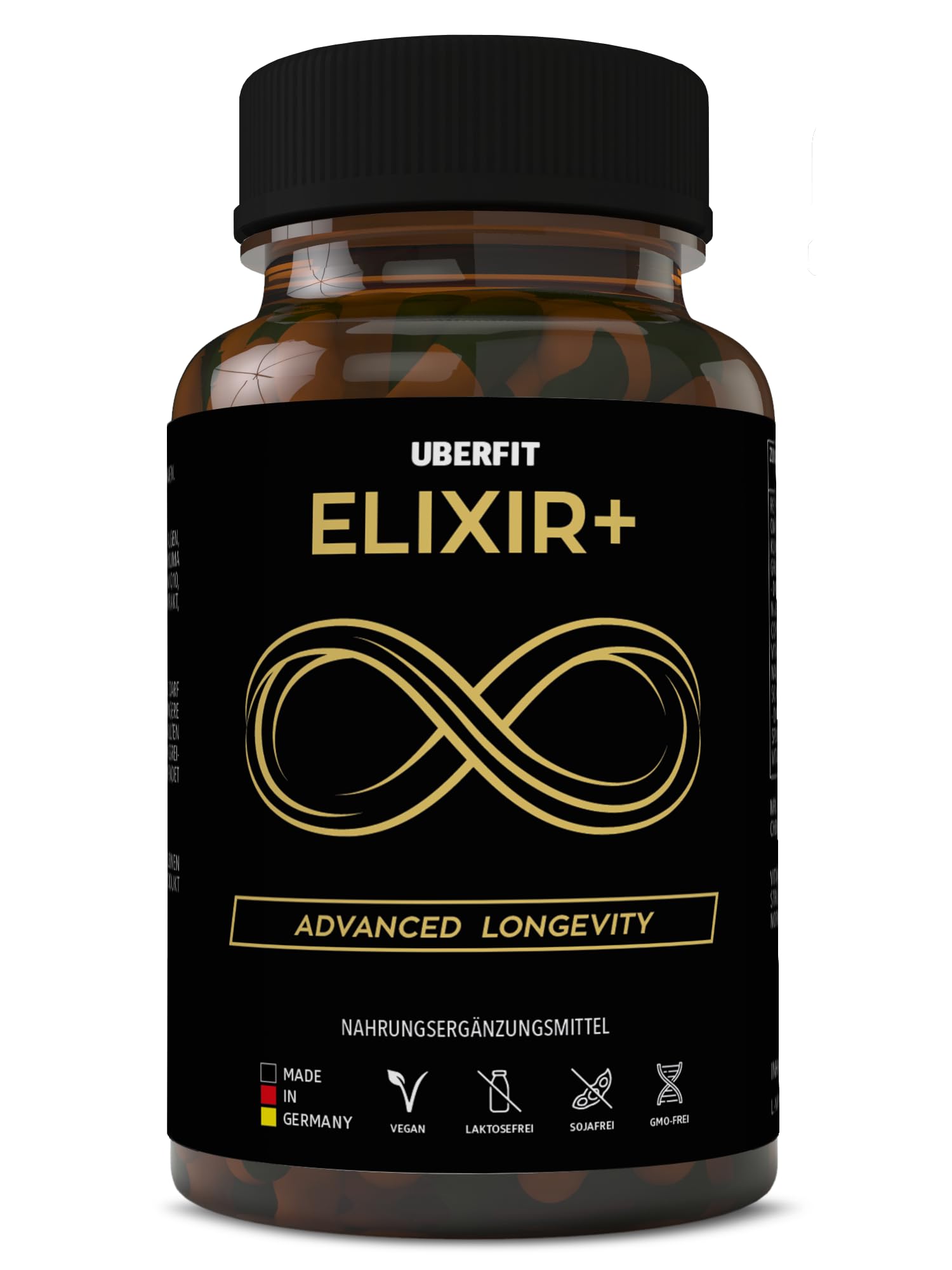 ELIXIR+ Longevity Zell-Komplex – Resveratrol 490mg, Spermidin 5mg, NADH, Omega-3 & Q10 – Vitamin E für Zellschutz, Vitamin D3 für Zellteilung – 90 vegane Kapseln, Made in Germany