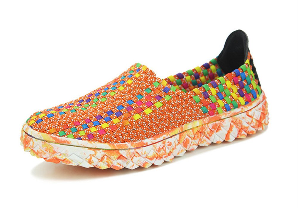 BIFINI Unisex Walk Comfort Breathable Woven Sneaker Slip on Flat Shoes