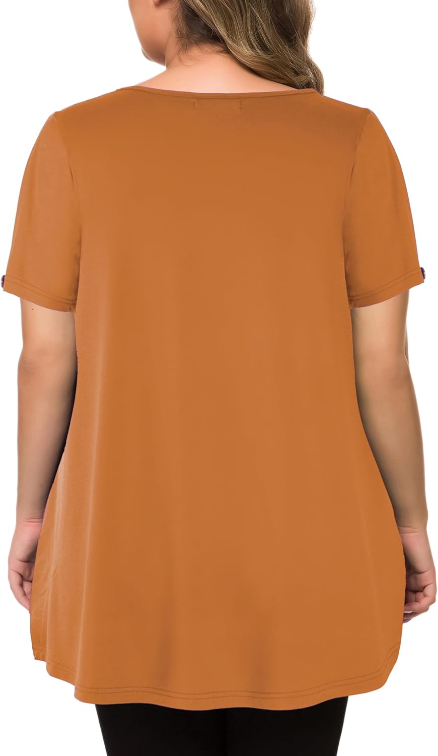 MANER Women's Plus Size Tops Short Sleeve Flowy Shirts Casual Blouses Tunic Tops L-4XL - Image 2