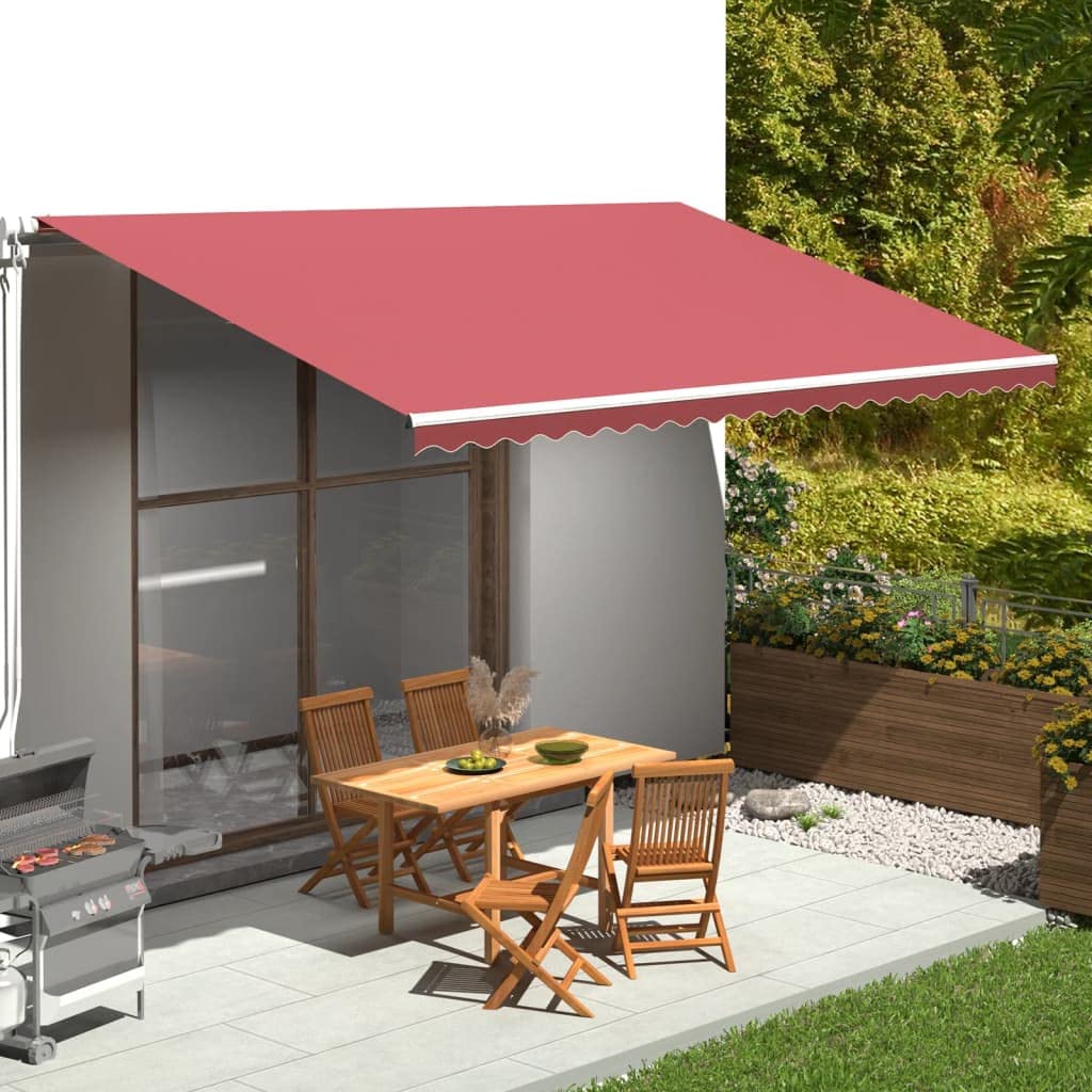 Leasha Toile de Rechange Store Banne avec Lambrequin, Toile Tissu de Remplacement pour Auvent 480x295 cm Bordeaux Rouge
