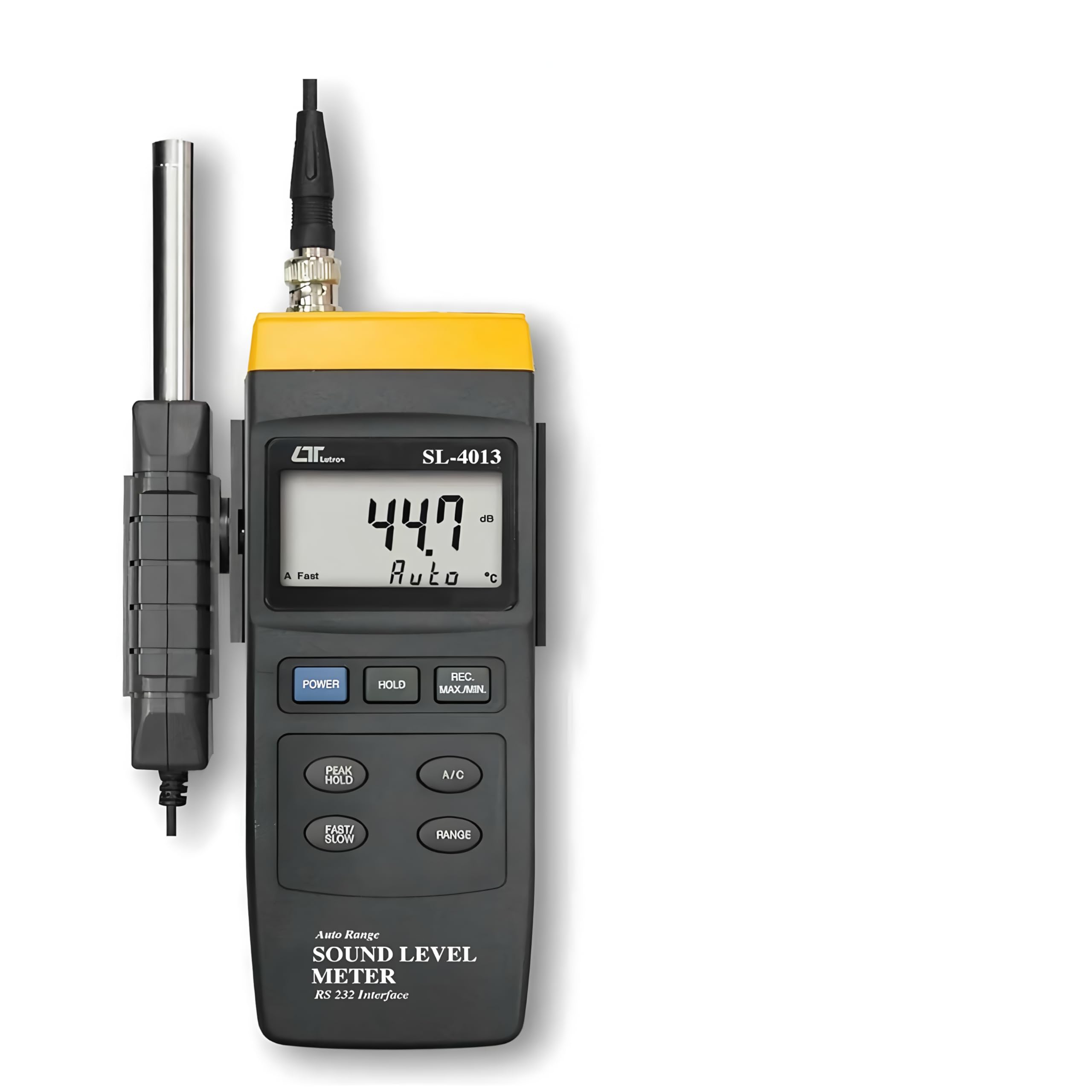 i-POOK Medidor de nivel sonoro SL-4013, 30 a 130 dB, medidor de decibelios, medidor de ruido, rango automático, sonda separada, salida CA, funciones de memoria, medidor de dB, detector de volumen,
