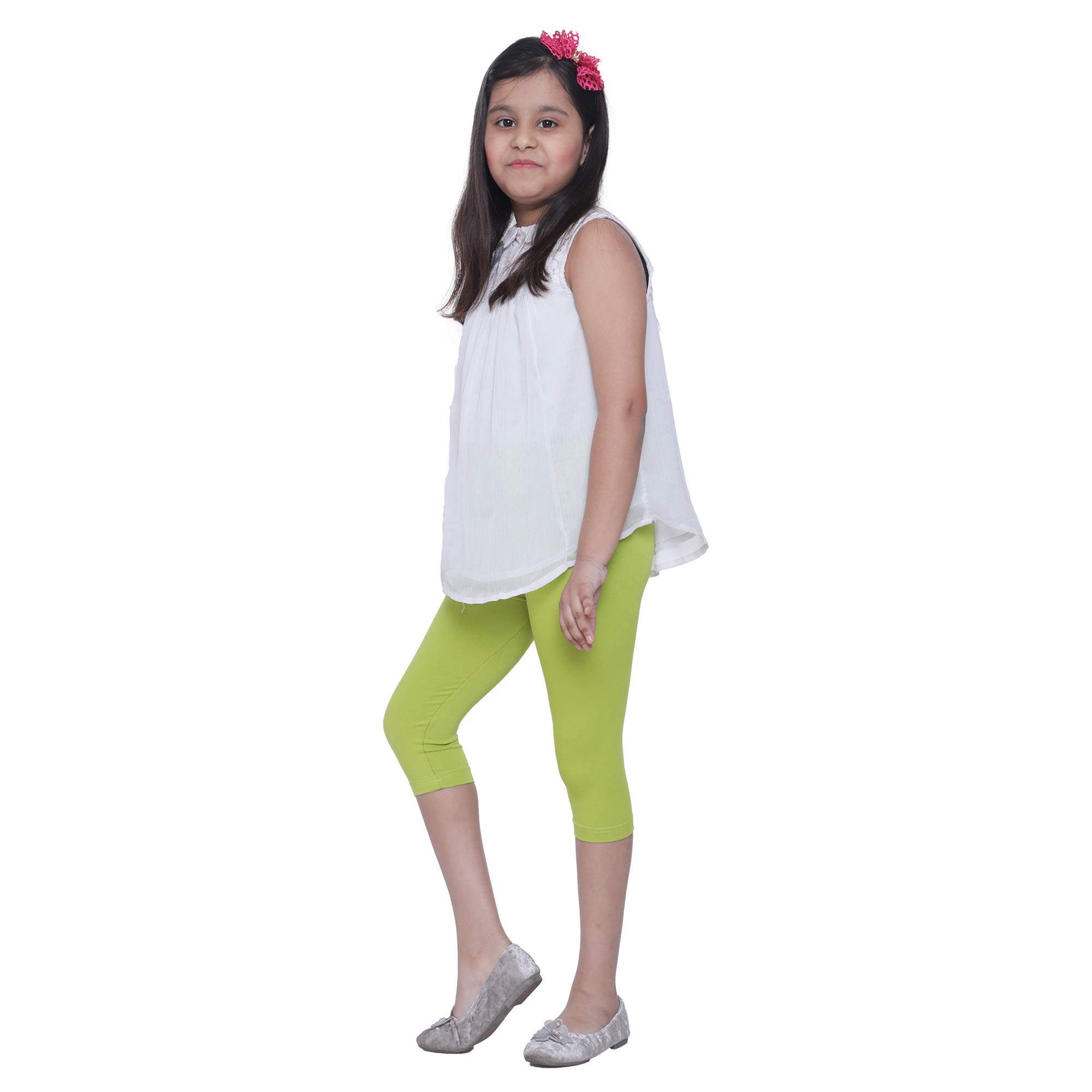 Robinbosky Premium Girls CapriLeggings Blue Green and Pink Value Combo Pack of 3 (12-13 Years, Blue Danube,Mint Green and Pink Lady) - Image 5 thumbnail
