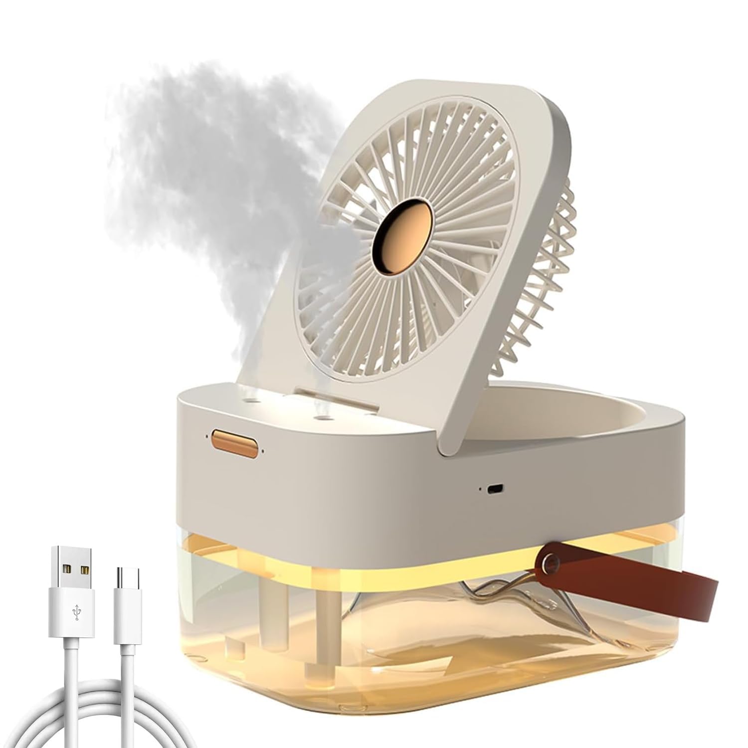 Drumstone 10 𝒀𝒆𝒂𝒓𝒔 𝑾𝒂𝒓𝒓𝒂𝒏𝒕𝒚 USB Foldable Double-Spray Humidifier Fan – Portable Cooling Air Cooler with Remote, Night Light & Adjustable Mist Modes for Home, Office, Car & Outdoor Camping-image-11