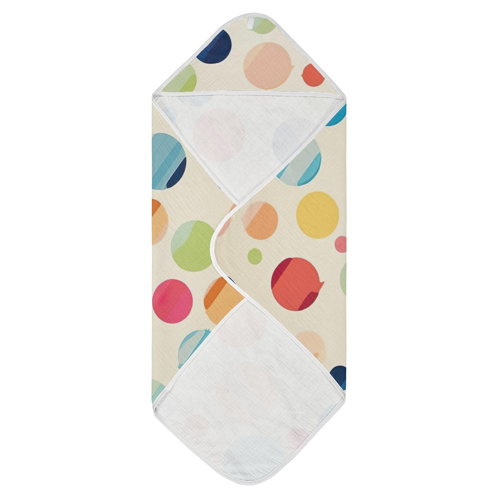 PaChyLuu Colorful Polka Dots Baby Hooded Towel Soft Cotton Baby Towels Ultra Absorbent Bath Towel for Babies Boys Girls, 35x35 Inch