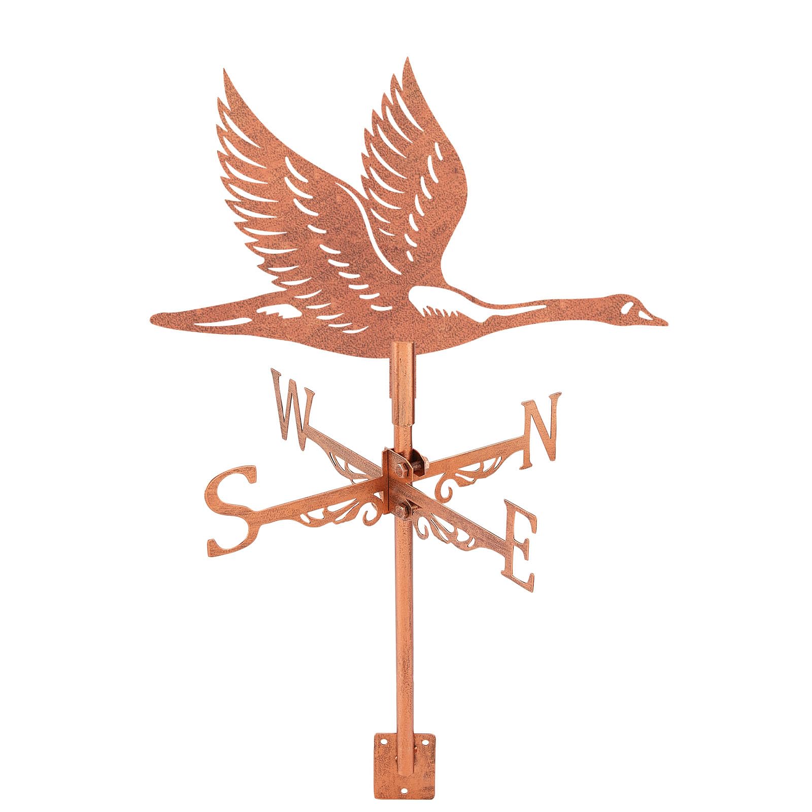 SUPERDANT Girouette de Jardin Exterieur de Cygne Silhouette D'Oiseau Girouettes en Métal Girouette en Cuivre Panneaux Décoratifs de Direction du Vent pour Abris de Ferme Deco Exterieur
