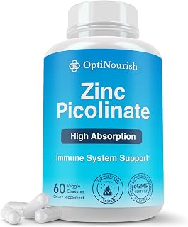 Zinc Picolinate 30mg, High Absorption, Support Immune Function, Skin, Muscle, Memory & Metabolism, Made in USA in cGMP-Certified Facility, Non-GMO,60 Veggie Capsules