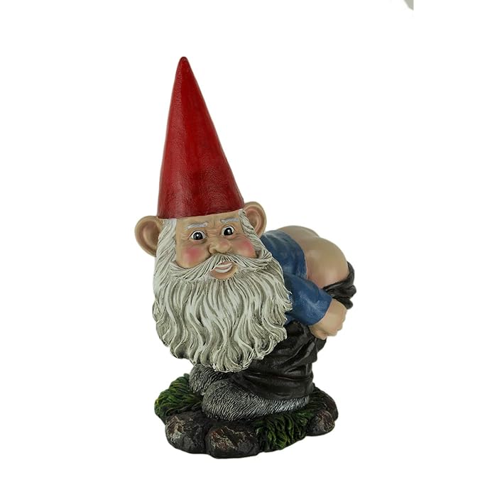Buy DWK Gnome Sculpture with Amazing Detail Large Rude Garden Gnomes Figure 33cm Naughty
