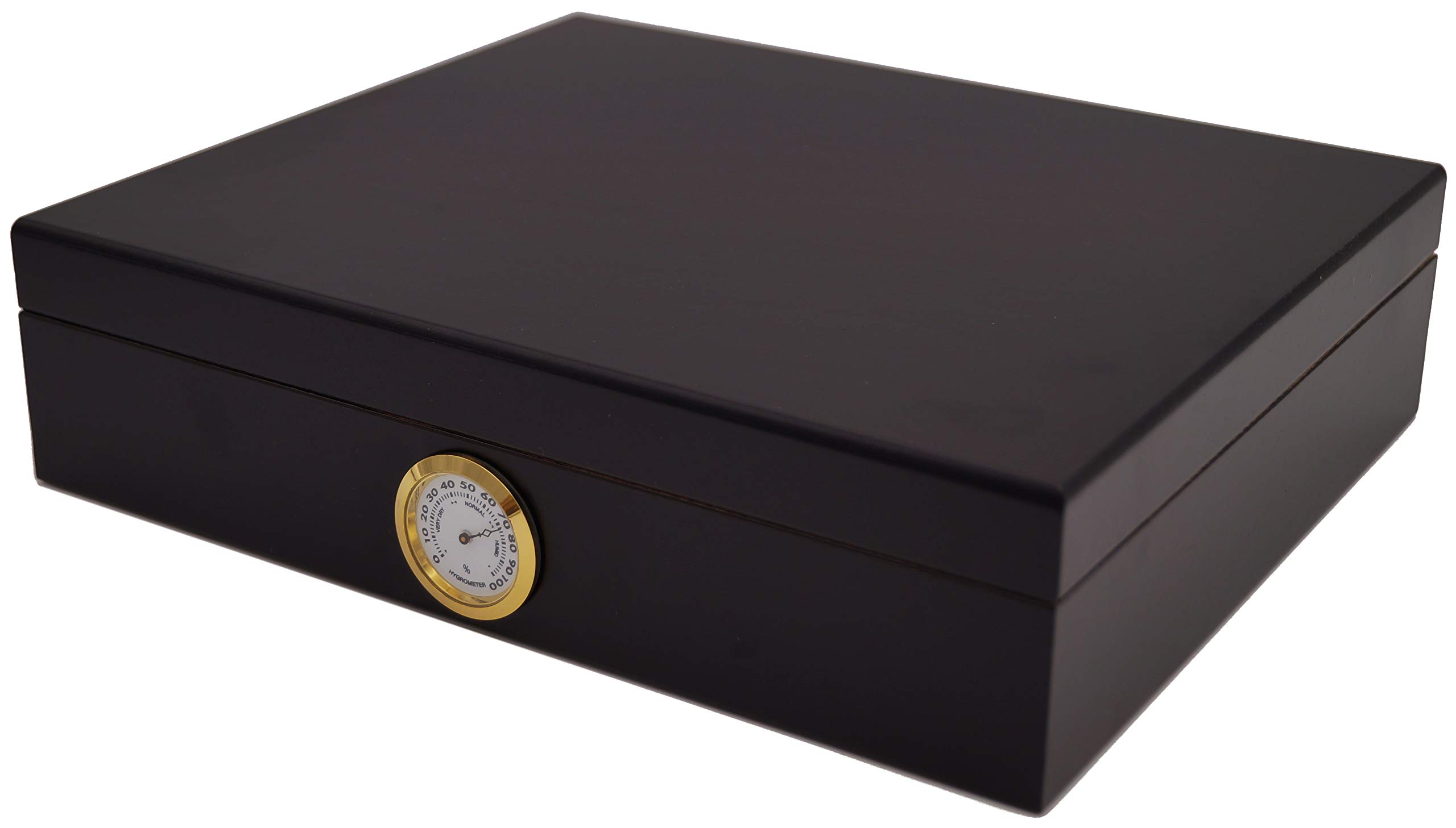 GERMANUS Humidor "Ornoir" z nawilżaczem i higrometrem w kolorze czarno-złotym