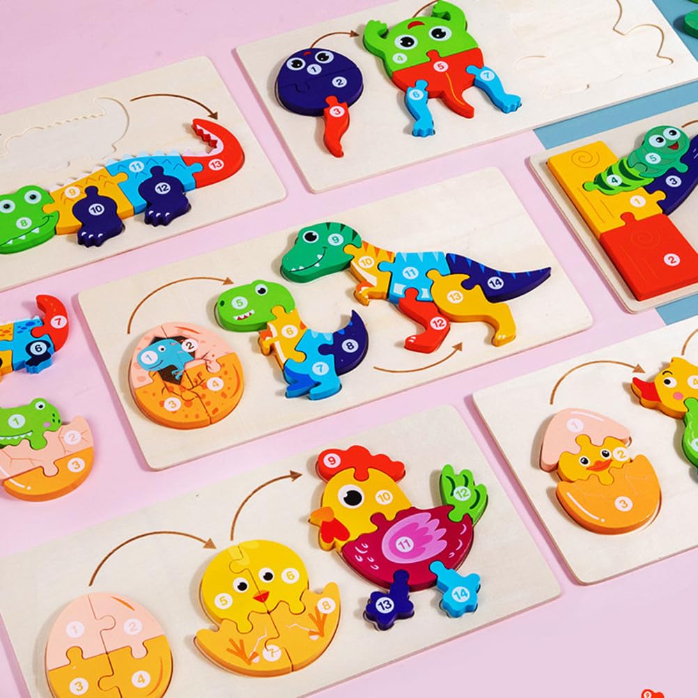 Puzzle del Ciclo di Vita degli Animali in Legno, Gioco di Sviluppo Montessori per Bambini Piccoli