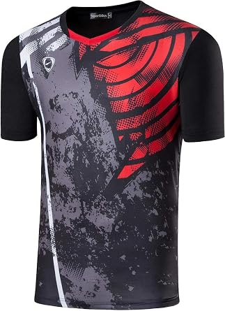 Mens Active Quick Dry T-Shirt Athletic Running Gym Workout Sport Tee Shirt Golf Tennis LSL249_Black_L