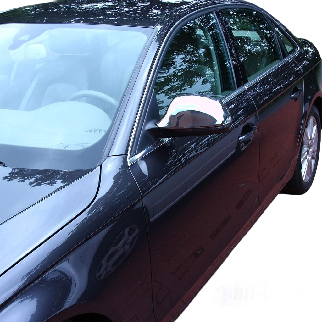 Chromowane obudowy lusterka ważne dla AUDI A3 A4 A5 A6 A8 (2008-2010) | AUDI Q3 2011-2018 Stal nierdzewna 2 Zestaw zewnętrznych osłon lusterek