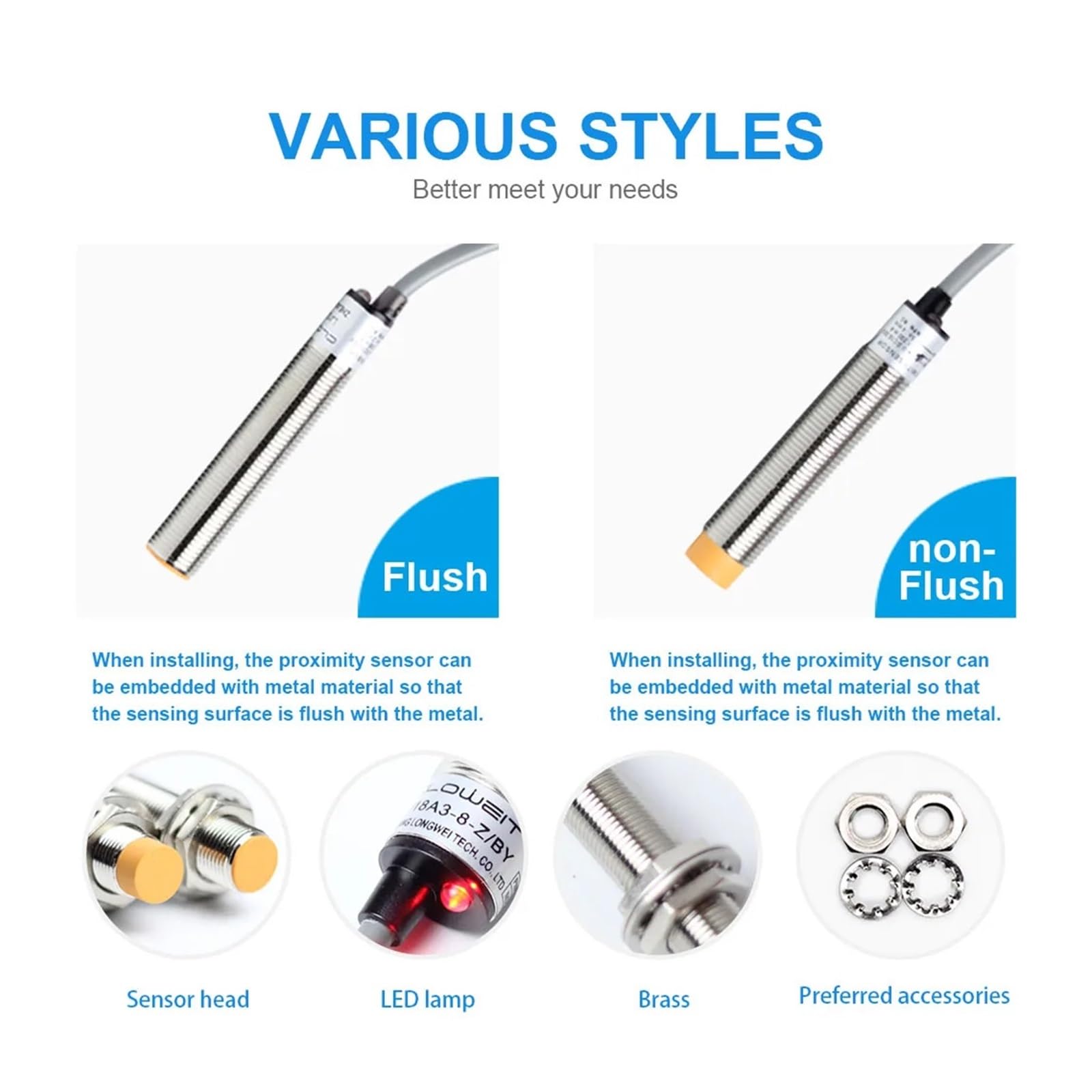 Proximity Sensor,Inductive,7mm,PNP,NO