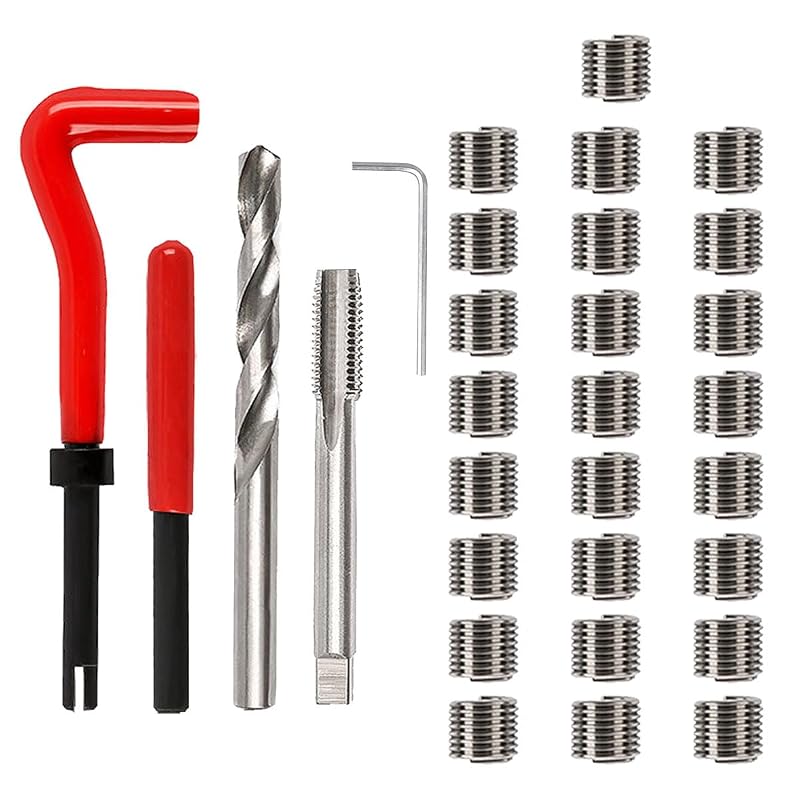 Kit de Reparo de Rosca M6 x 1,0 mm GAOLAOSY com Ferramentas e 25 Insertos