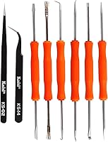 Kaisiking 6-Pc Double-Sided Soldering Assist Tools Kit with 2 Precision Tweezers - Electronics Repair Must-Have