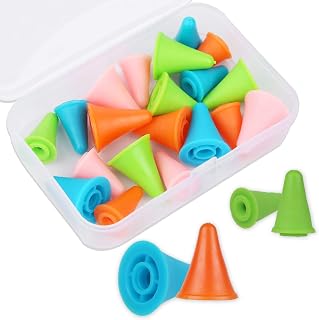 20 PCS Multi-Colored Knitting Needles Point Protectors/Stoppers with Plastic Box, 2 Sizes(10 PCS Small+ 10 PCS Big Knitting Needles Cap) Needle Tip Stoppers for Knitting Craft