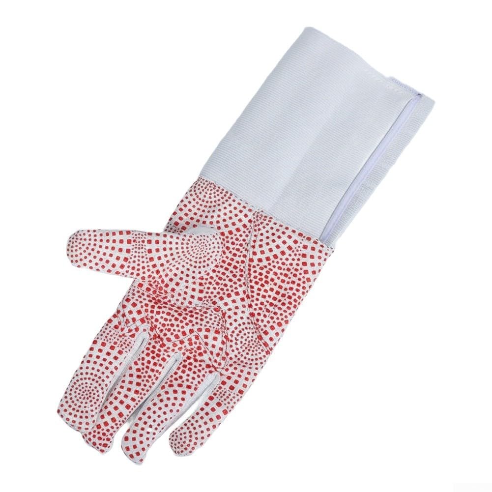 Guantes de esgrima antideslizantes y transpirables para espada de aluminio con forma ergonómica, costuras reforzadas, acolchado parcial en la palma y soporte de muñeca ajustable