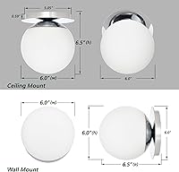 Vista 3 de Apliques de pared cromados, aplique de globo moderno de 1 luz, lámpara de pared para dormitorio, baño, sala de estar y pasillo, iluminación