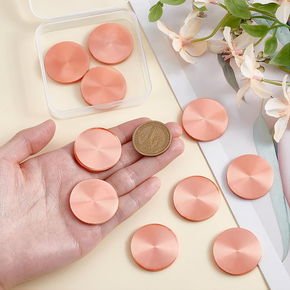 PH PandaHall 10pz Dischetti di Rame Tondi 3.2x0.3cm Piastre Rotonde in Metallo Oro Rosa per Incisione Gioielli Fai da Te Riparazioni Elettriche