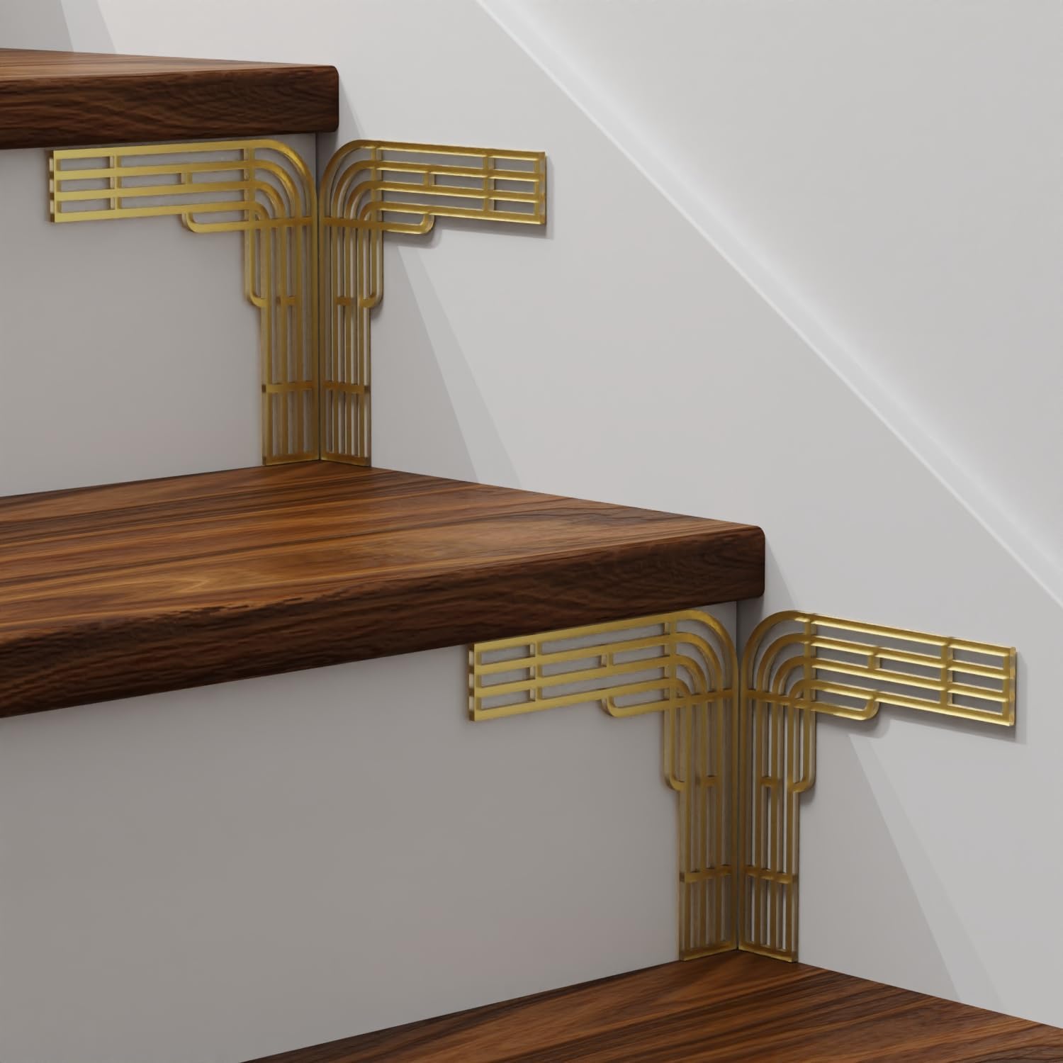 funlife Art Deco Orginal Peel and Stick Wall Panels for Corner Decor 5.9"X5.9" 12PCS Stepped Rectangle