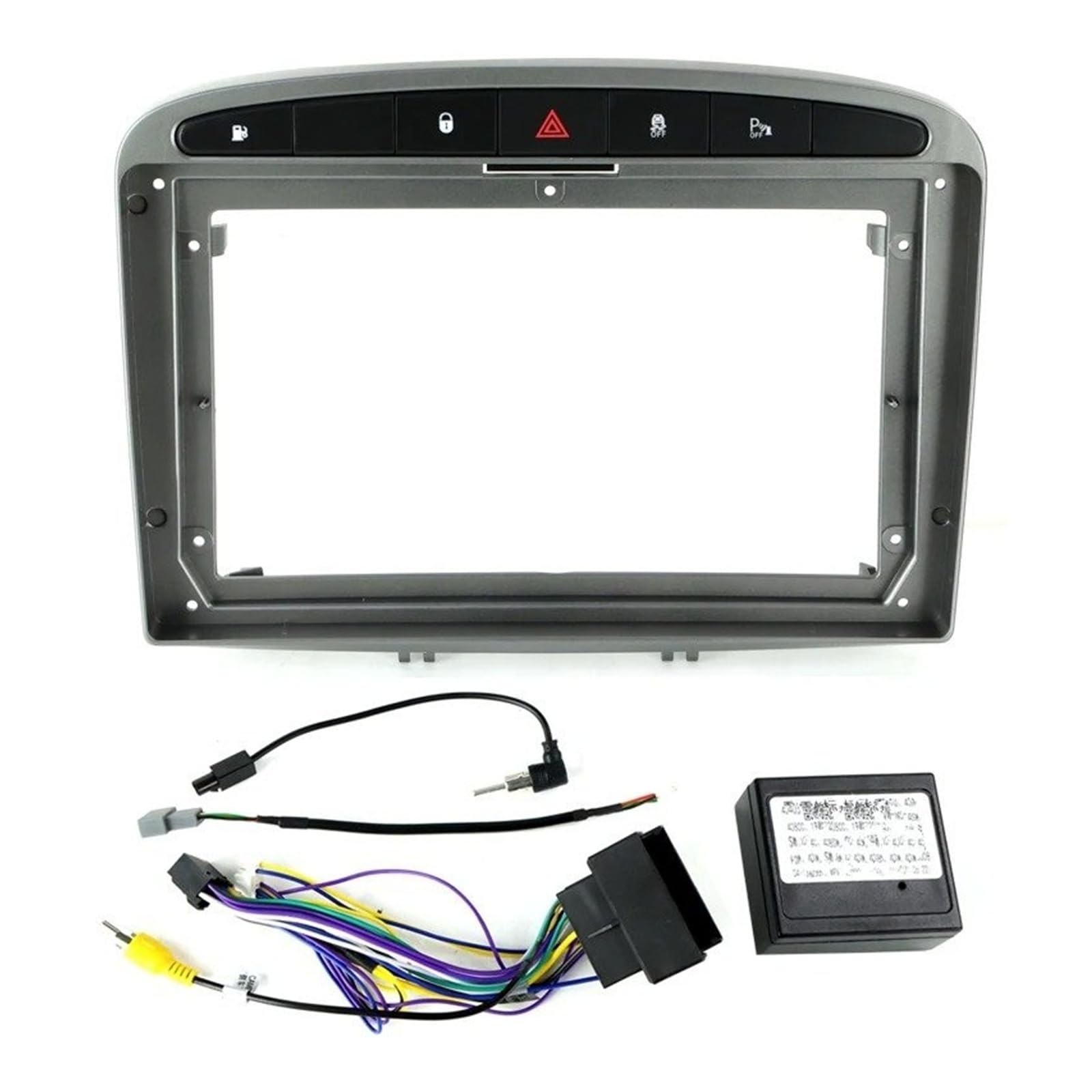 Fascia Marco Marco Salpicadero Radio Coche 9 Pulgadas Kit Montaje Panel Instalación Audio Cable Y Canbus para Peugeot 308 408 2007-2020 Juego Panel Radio