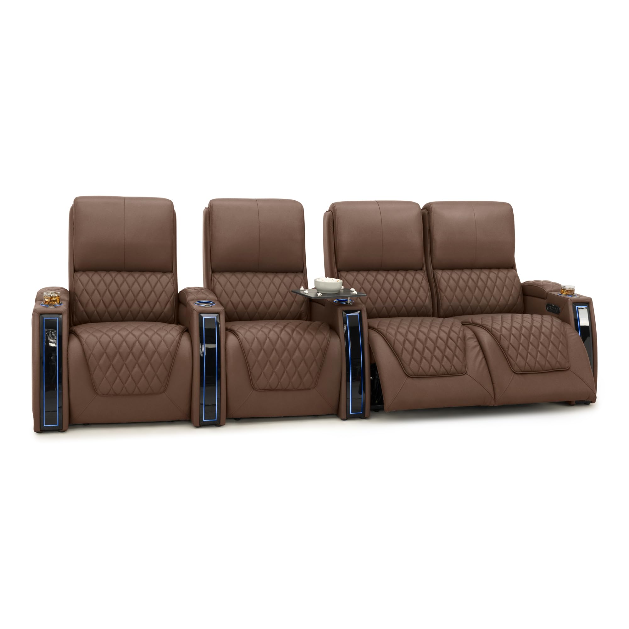 Seatcraft Apex Home Theater Seating Tobacco Row of 4 Right Loveseat