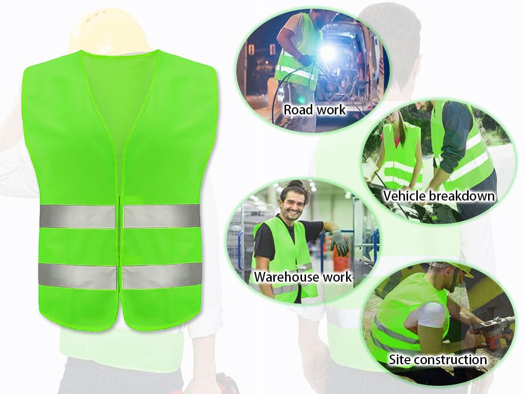 Gilet de Sécurité, 10PCS Gilet de Sécurité Réfléchissant, Gilet Réfléchissant,Gilet De Sécurité Haute Visibilité, Gilet Réfléchissant de Voiture,pour Conducteurs Travailleurs Unisexe