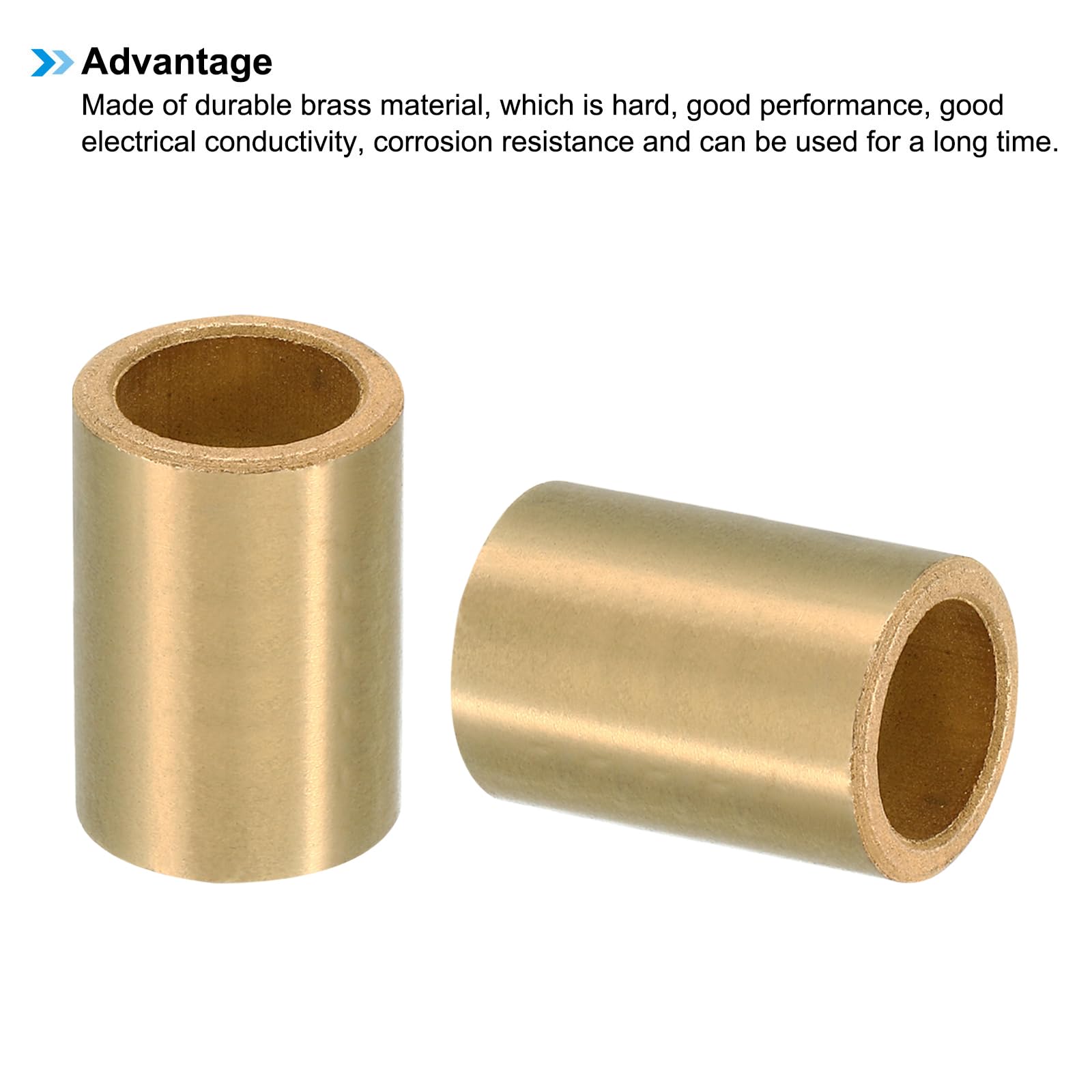 PATIKIL M16 Brass Spacers, 2 Pcs Metal Spacer Brass 16mm ID x 22mm OD x 30mm L Brass Spacers Screw Standoff for 5/8 Inch or M16 Screw - Image 4