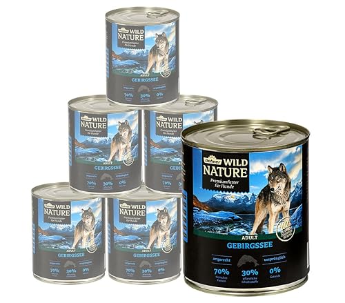 Dehner Wild Nature - Comida húmeda para Perros, sin Cereales, sin azúcar, para Perros Adultos, salmón…
