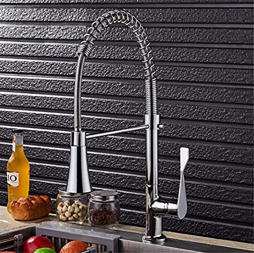 Mitigeur cuisine extractible chrome avec douchette 2 jets et bec rotatif
