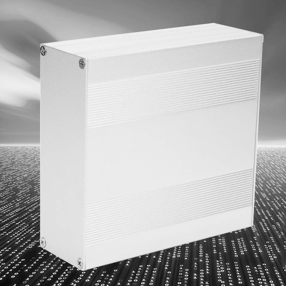 Keenso Aluminiowe Pudełko Projektowe -typ Typu Srebrna Obudowa Elektroniczna do Wyładowania Ciepła Aluminiowa Pokrywa 54x145x150mmmmm