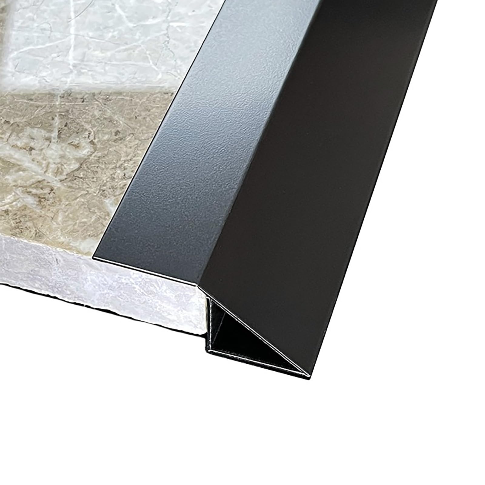 Perfil De Transición De Altura 1-5cm, Tira Final De Aluminio Anodizado para Suelos Cerámicos Y Vinílicos, 100cm, 2 Tiras para Cubrir Desniveles De Piso(Schwarz,Breite: 20 mm)