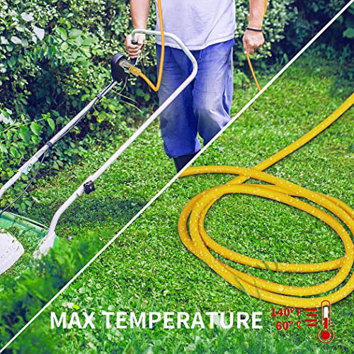 2 Pack Outdoor Extension Cord - 10 Feet 12/3 Gauge Sjtw 3 Prong Cable Grounded Plug Heavy Duty Ul Listed Weather Resistant 15 Amp 125 Volts Yellow For Garden Lawn #TOP5