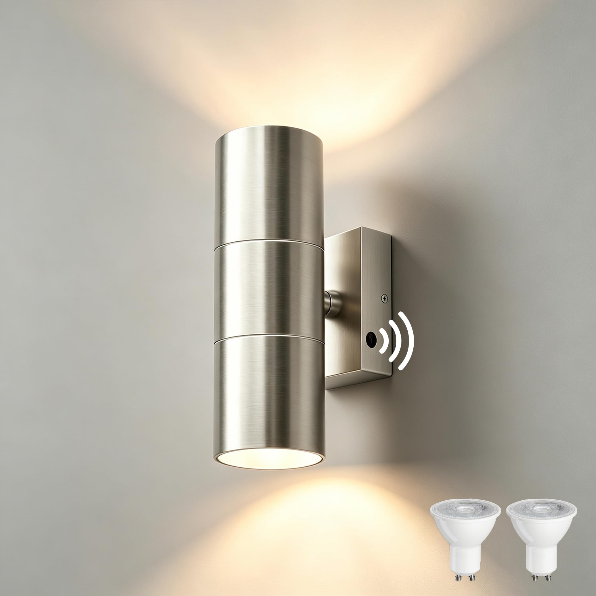 JNR Applique Esterno Crepuscolare, IP65 Impermeabile Applique, Argento