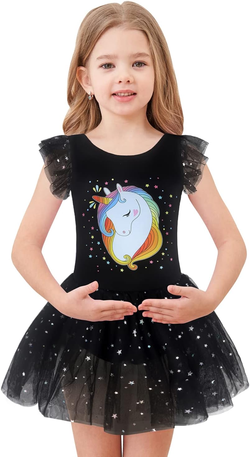 Unicorn Ballet Leotards with Tutu for Girls Toddlers Dance Cotton Tulle Skirts Dress