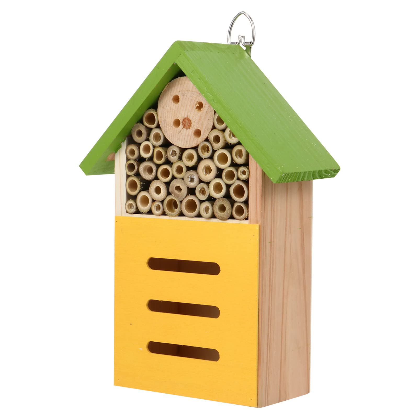 Outdoor Bird House House Handmade Habitat Insect House Outdoor Garden Decorative Wooden Insect Hotels for Beetle - Green Outdoor Decor-image-43