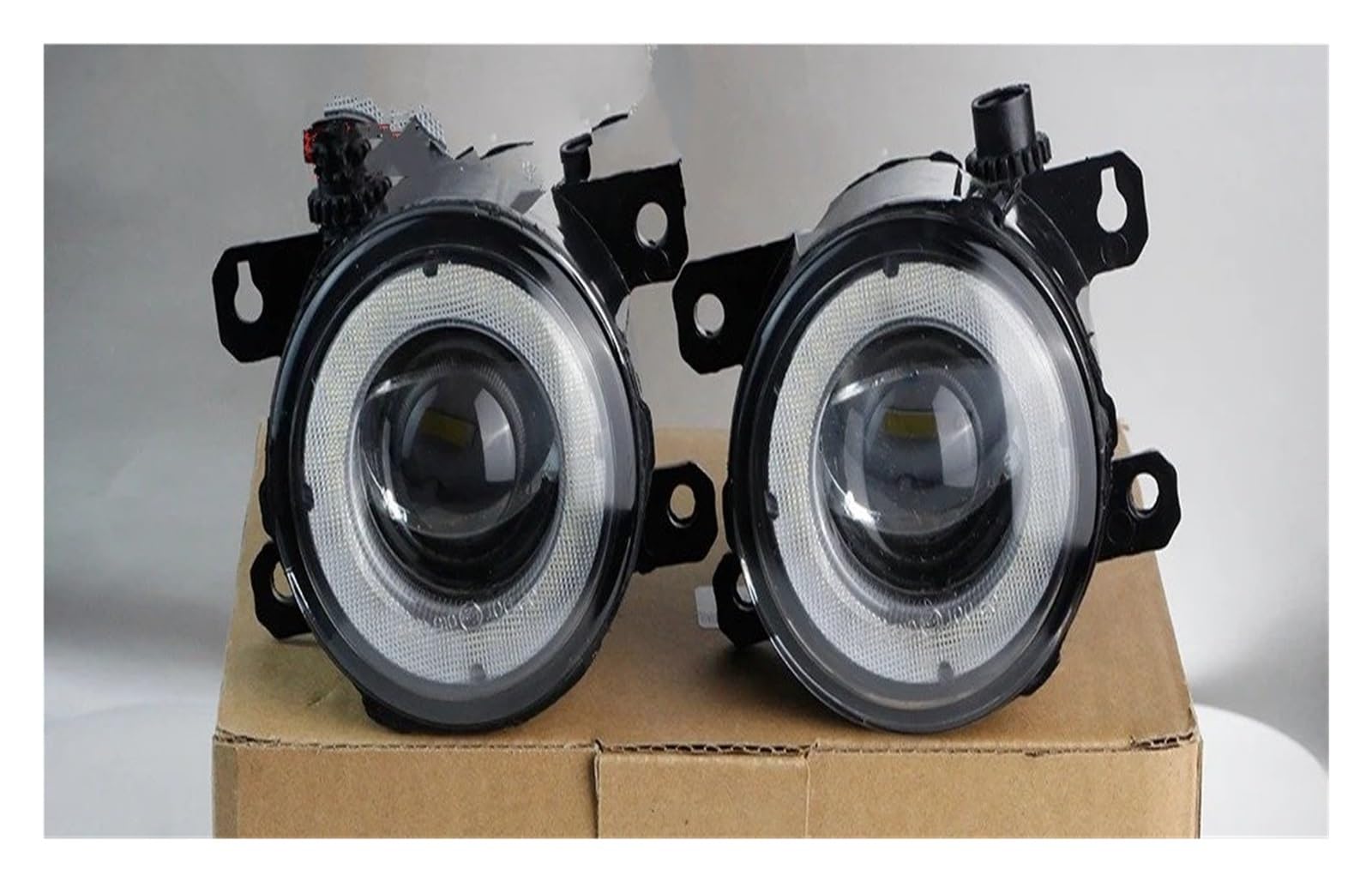 Faro Delantero Conjunto Luz Antiniebla LED Externa Camión Lámpara Circulación Diurna Antiniebla DRL Ojo Ángel 30W Para Ford Para Ranger PX PX2 P375 T6 2012-2021 Faro Antiniebla(White and Red)