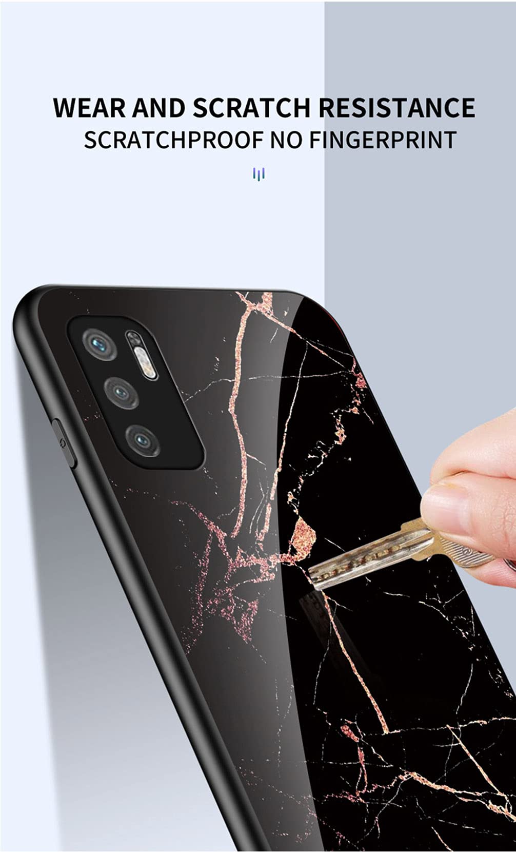 Cover Morbida In Silicone + Vetro Temperato Per Xiaomi Redmi Note 10 5G – Custodia Ultrasottile Trasparente (Blu) - 4