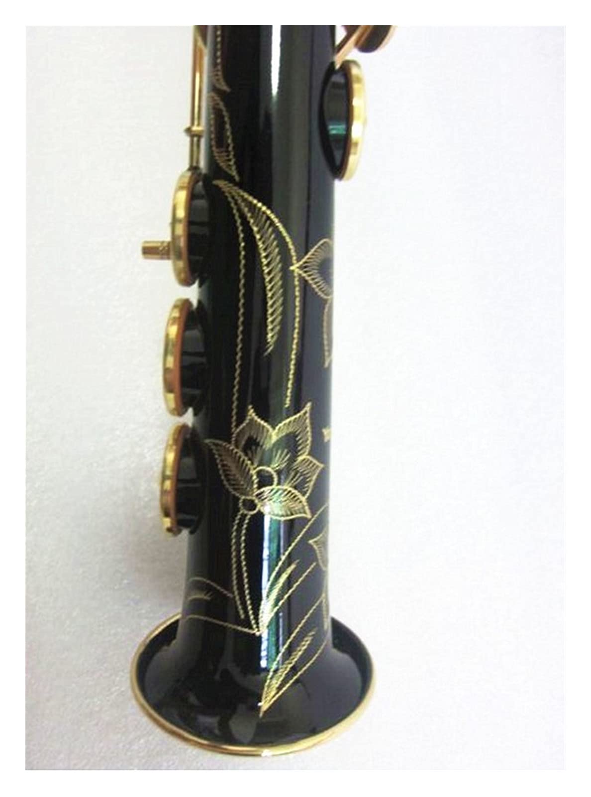 Sax Principianti Kit Sassofono Saxophone Dritto Strumento Musicale in Oro Nero B Sax Piatto Saxophone Lussuoso Intaglio con Custodia Strumento a fiato