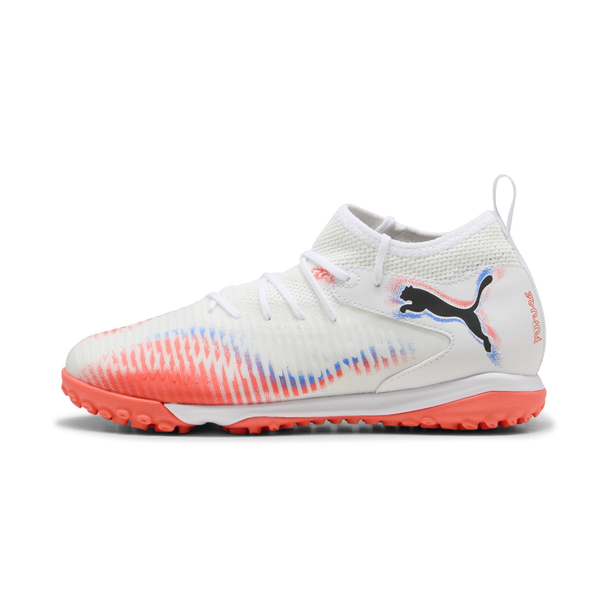 PUMA Future 8 Match TT + MID JR Soccer Shoe, White Black-Glowing RED, 1 UK