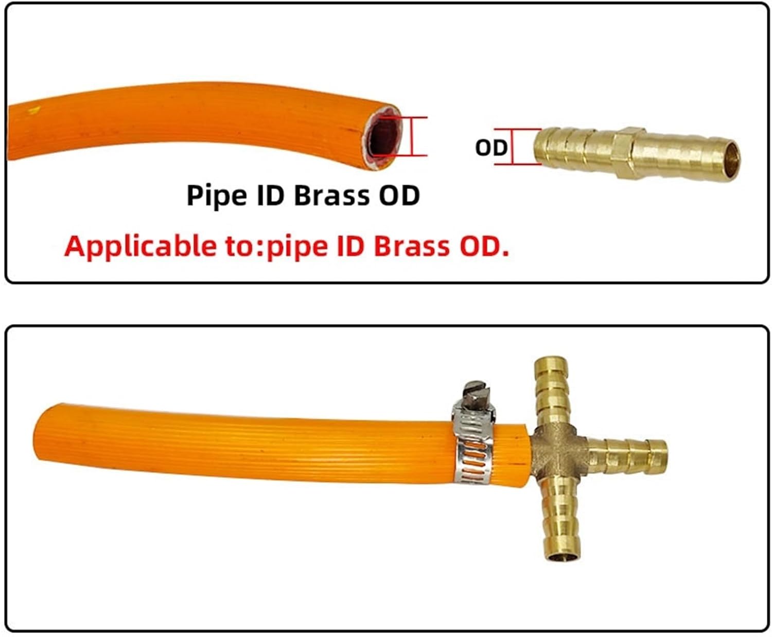 1PCS Brass Barb Pipe Copper Fitting 2 3 4 Way Connector For 4 5mm 6mm 8mm 12mm 16mm 19mm Air Fuel Water Gas Tube Pagoda Hose Fittings(2 Way,OD 14 mm)